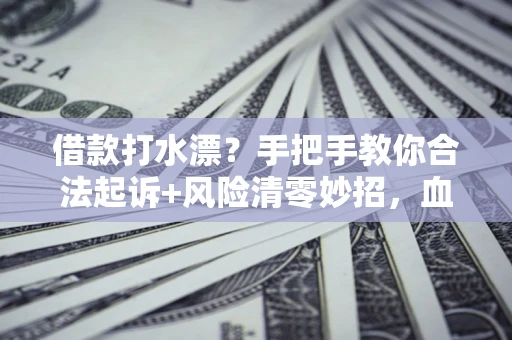 济南借款打水漂？手把手教你合法起诉+风险清零妙招，血泪教训换来的干货！